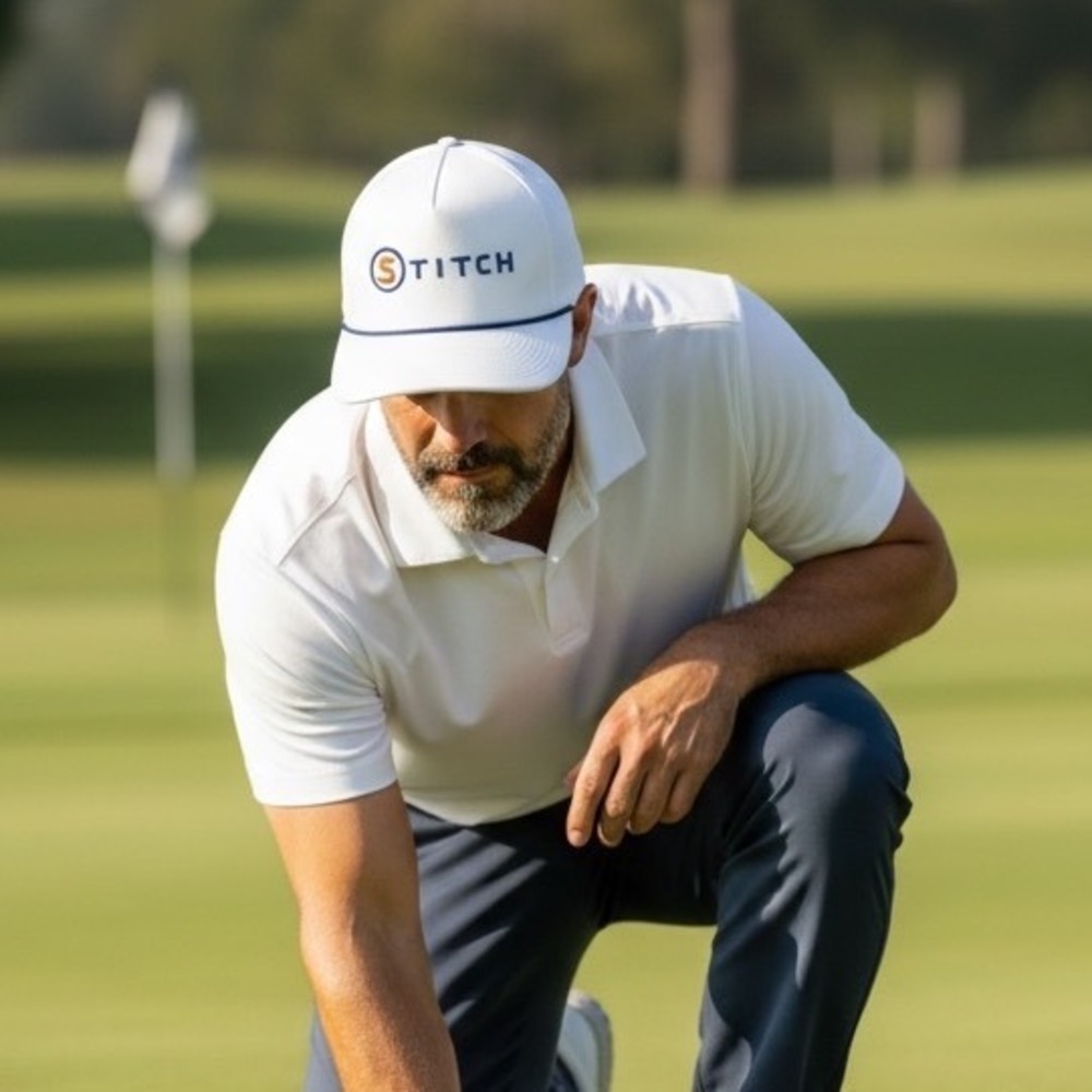 Stitch Golf Imperial White Rope Hat Snapback Performance Men's Golf Cap 5054